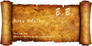 Botz Béla névjegykártya