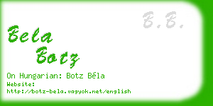 bela botz business card